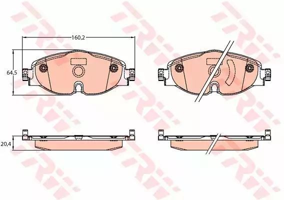 Klocki hamulcowe przód CADDY GOLF JETTA PASSAT 15- TRW GDB2143