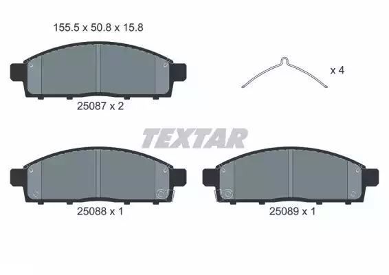 Klocki hamulcowe przód Mitsubishi L 200 2,4 DI-D 4WD 14- Textar 2508703