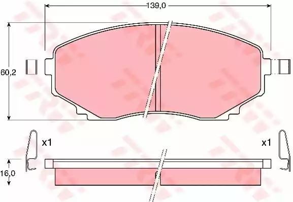 Klocki hamulcowe przód Mazda MPV TRW GDB1177