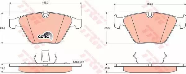 Klocki hamulcowe przód BMW E60 E61 E65 E63 TRW GDB1498