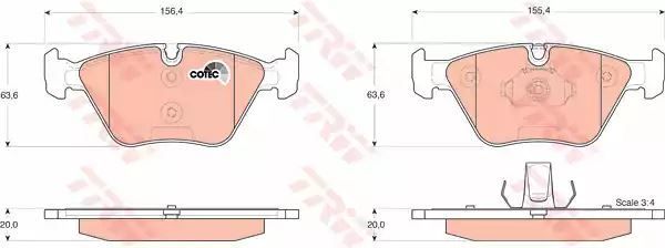 Klocki hamulcowe przód BMW E83 X3 04- E46 98- 330D TRW GDB1531