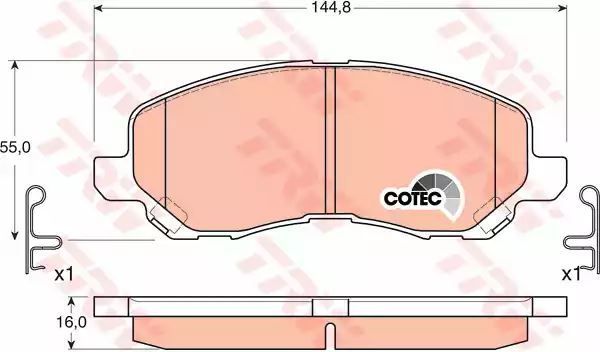 Klocki hamulcowe przód Mitsubishi GALANT 00- LANCER 08- ASX 10- 4008 12- TRW GDB3287