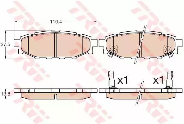 Klocki hamulcowe tył Subaru LEGACY TRW GDB3568