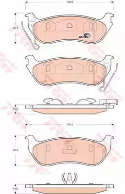 Klocki hamulcowe tył Jeep CHEROKEE 2,5CRD-3,7 01- TRW GDB4139