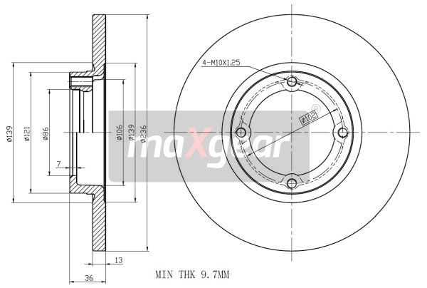 TARCZA HAMULCOWA PRZÓD DAEWOO MATIZ Z POWŁOKĄ ANTYKOROZYJNĄ MaXgear 19-0702MAX