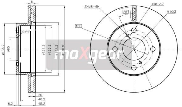 TARCZA HAMULCOWA PRZÓD SUZUKI ALTO 1,0 09- MaXgear 19-3346