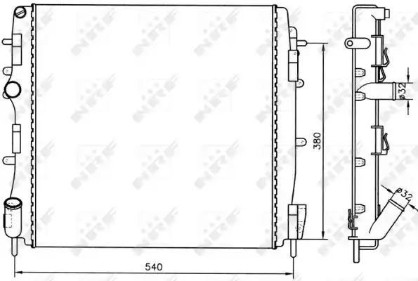 CHŁODNICA RENAULT WODY KANGOO 1,5DCI 03- +AC NRF 58316A