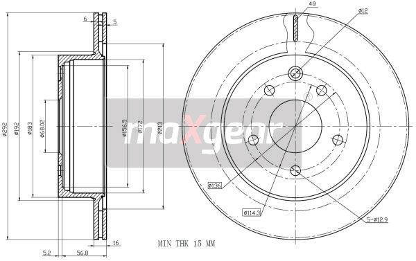 TARCZA HAMULCOWA TYŁ NISSAN X-TRAIL Z POWŁOKĄ ANTYKOROZYJNĄ MaXgear 19-1873MAX
