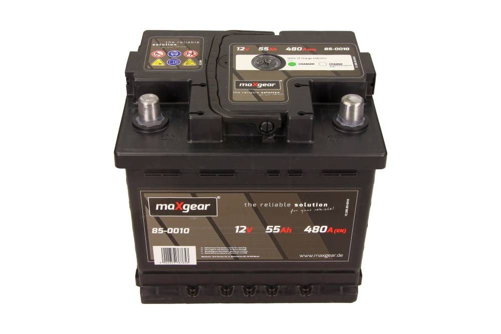 AKUMULATOR 12V 55AH 480A L- 207X175X190 Z OCZKIEM KONTROLNYM MaXgear 85-0010