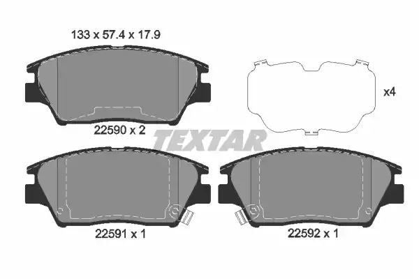 KLOCKI HAM. SSANGYONG P. TIVOLI/XLV 1,6 15- Textar 2259001