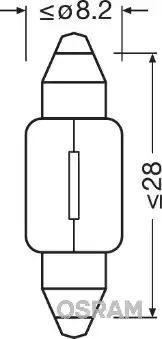 ŻARÓWKA RURKOWA 12V/3W 8X27MM ORIGINAL 12V 10SZT. Osram 6428