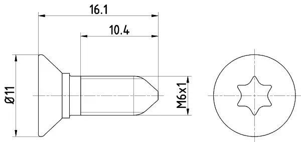 KPL=2SZT!!!! ŚRUBA TARCZY HAM. VW P./T. BORA/CADDY/GOLF/JETTA/PASSAT/POLO/TIGUAN/TOURAN 74- Textar TPM0008