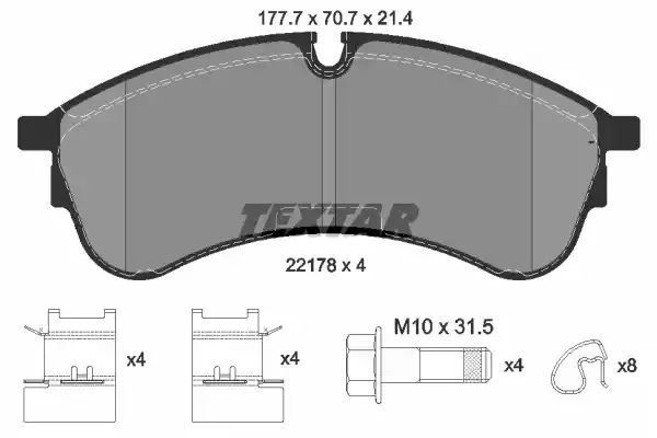 KLOCKI HAM. VW P. CRAFTER 2,0 TDI 16-/MAN TGE 16- 177,7X70,7MM Textar 2217801