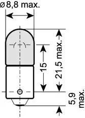 ŻARÓWKA T6W 12V 6W BA9S 10SZT MINIXEN Osram 3886X
