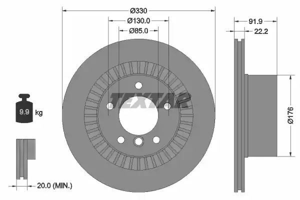 TARCZA HAM. DB T. W463 5,5-6,0 AMG 04- Textar 92261903