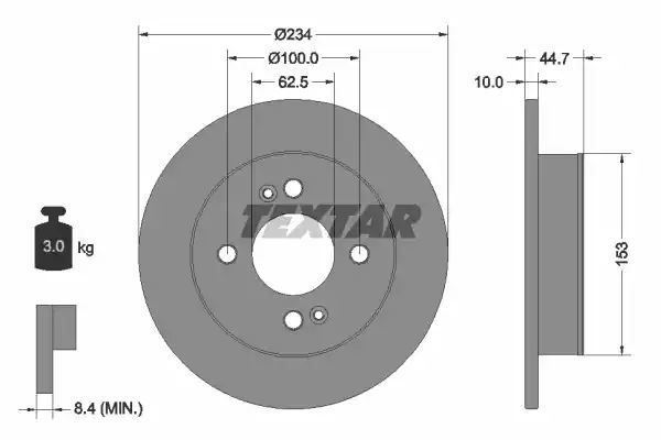 TARCZA HAM. HYUNDAI T. I10 1,0-1,2 13- Textar 92291603