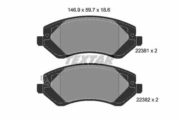 KLOCKI HAM. DODGE P. CARAVAN 2,4 00-07 Textar 2238101
