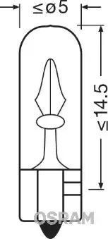 ŻARÓWKA PBT5 W1,2W W2X4,6D 12V ORIGINAL 12V 10SZT. Osram 2721