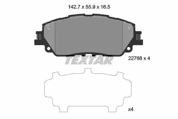 KLOCKI HAM. TOYOTA P. RAV 4 2,0-2,5 18- Textar 2276801