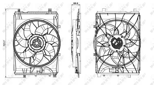 WENTYLATOR CHŁODNICY DB W176/246/X156/CLA/GLA 180/200/200CDI/220CDI 11- NRF 47850