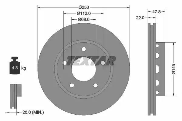 TARCZA HAM. AUDI T. A4 QUATTRO 95-01 Textar 92174205
