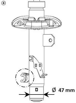 AMORTYZATOR PEUGEOT P. 2008 1.2-1.6D 03.13- LE KYB 3338003