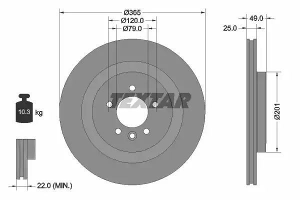 TARCZA HAM. LAND ROVER T. RANGE ROVER 3,0-5,0 4X4 12- Textar 92293003