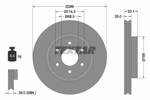 TARCZA HAM. NISSAN P. NAVARA 2,5 DCI 4WD 05- Textar 92285803