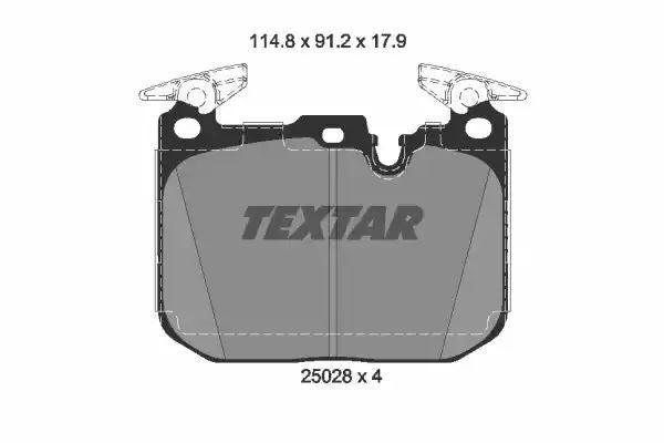 Klocki hamulcowe przód BMW 2 3 4 3,0 14- 114,8x91,2x17,9 Textar 2502805