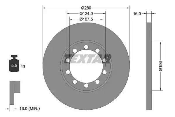 TARCZA HAM. FORD T. TRANSIT 2,2-3,2 TDCI 06-14 Textar 92152003
