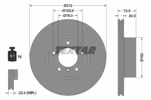 TARCZA HAM. BMW P. 3/X1 1,6-3,0 11-15 Textar 92176105