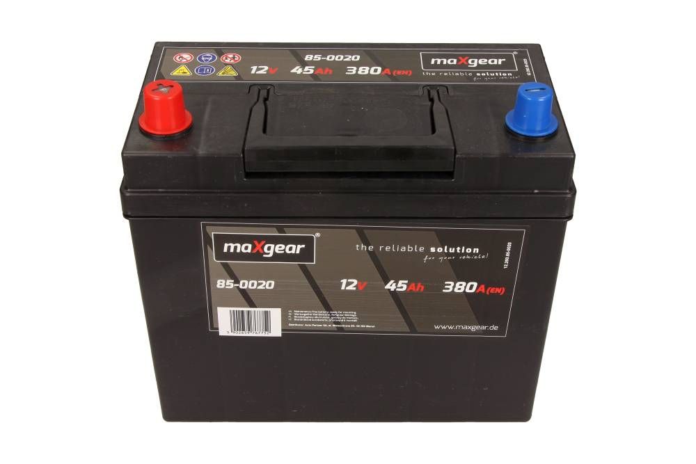 AKUMULATOR 12V 45AH 380A L+ 237X127X225 JAPAN (KLEMY JAPAN + STANDARD) MaXgear 85-0020