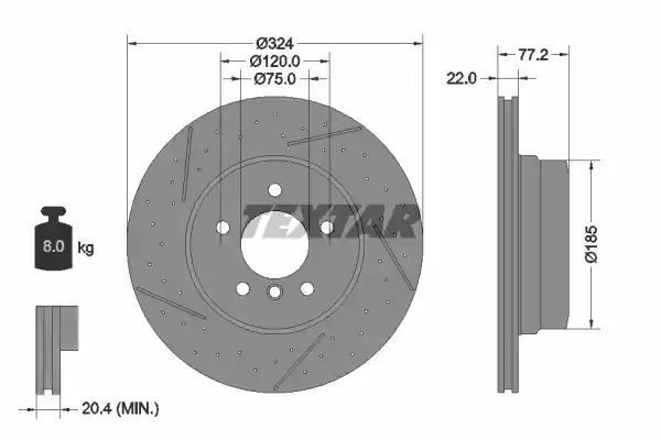 TARCZA HAM. BMW T. 1 E82/E88 2,0-3,0 07-13 Textar 92295505
