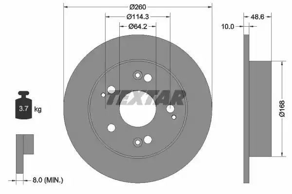TARCZA HAM. HONDA T. CIVIC 1,4-2,0 01-05 Textar 92125103