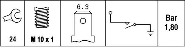 CZUJNIK CIŚN. OLEJU VW 1,8 BAR Hella 6ZL003259441