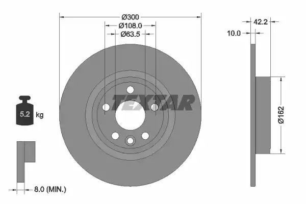 TARCZA HAM. LAND ROVER T. DISCOVERY SPORT 2,0-2,2 D 4X4 14- Textar 92293803