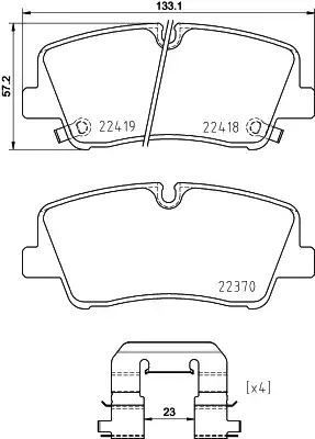 KLOCKI HAM. HYUNDAI T. H350 2,5 CRDI 15- 2 SZUJNIKI Textar 2241801