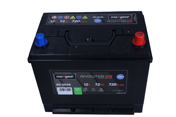 AKUMULATOR 12V 72AH 720A L- 261X175X220 EFB JAPAN MaXgear 85-0026