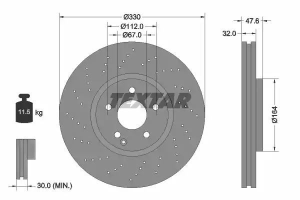 TARCZA HAM. DB P. W211/S211/W220 2,6-5,5 4-MATIC 02-08 Textar 92124105
