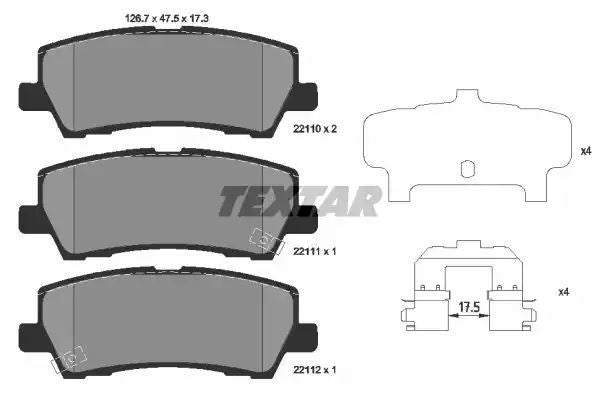 KLOCKI HAM. FORD T. MUSTANG 2,3/5,0 15- Textar 2211001