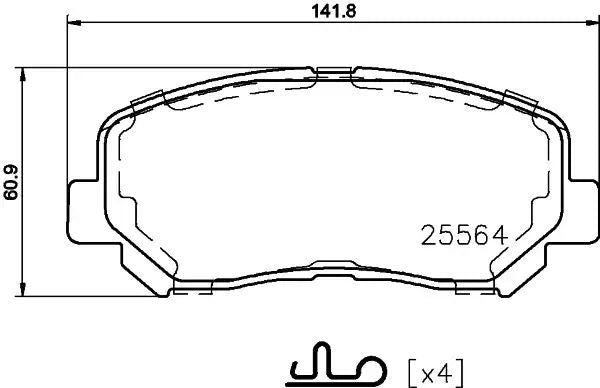 KLOCKI HAM. JEEP P. CHEROKEE 2,0-2,2 CRD/2,4-3,2 4X4 14- Textar 2556403