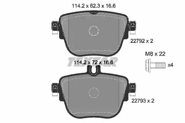KLOCKI HAM. DB T. C257/W213/C238 16- Textar 2279201