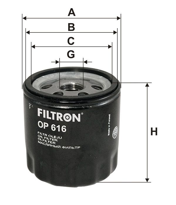 FILTR OLEJU Filtron OP616