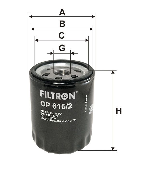 FILTR OLEJU Filtron OP616/2