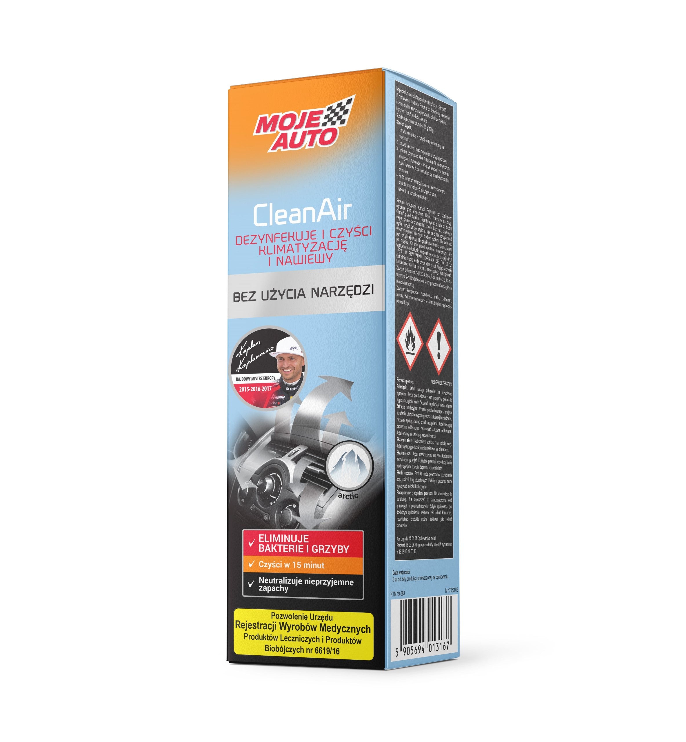 MOJE AUTO CleanAir Odświeżacz Klimatyzacji i Nawiewów Arctic 150ml 19-583
