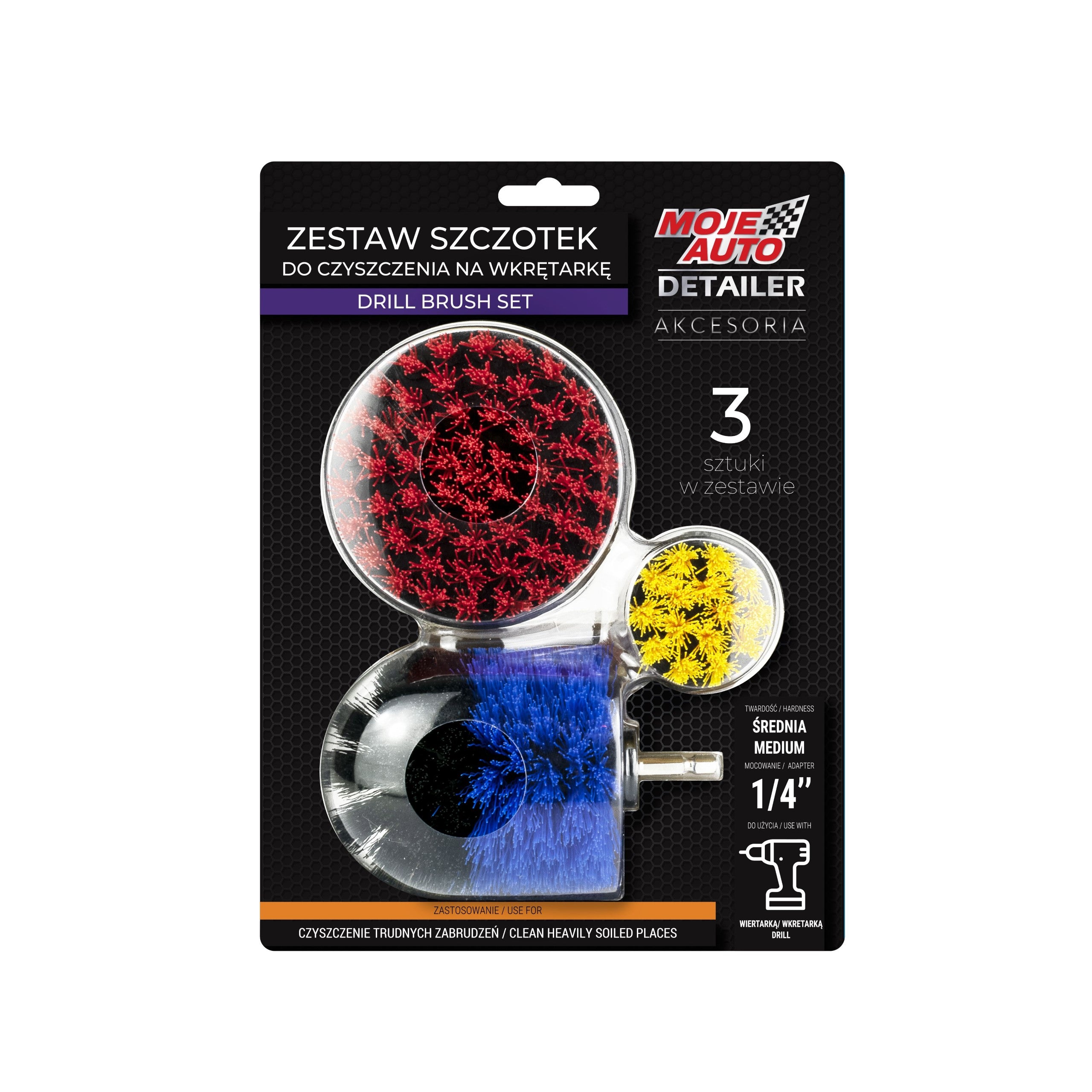 MOJE AUTO DETAILER Zestaw szczotek do czyszczenia 3szt 19-628