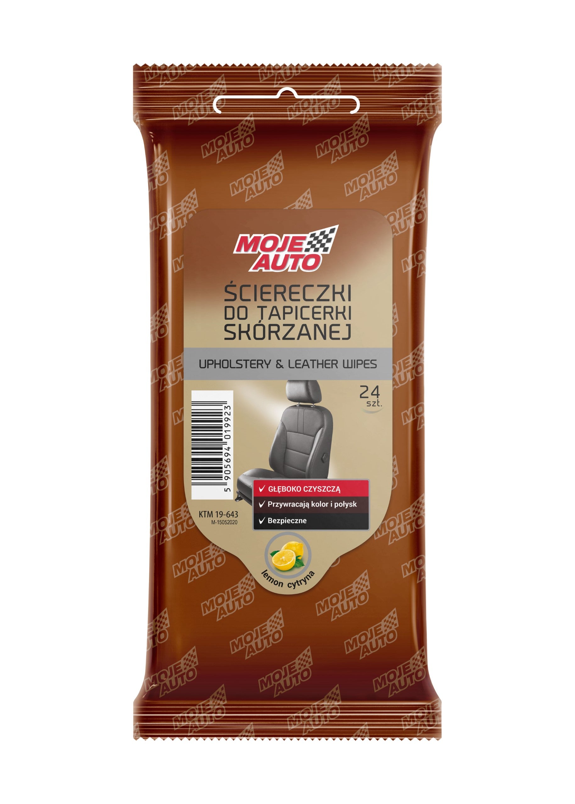 MOJE AUTO Ściereczki do Tapicerki Skórzanej Cytryna 24 szt. 19-643