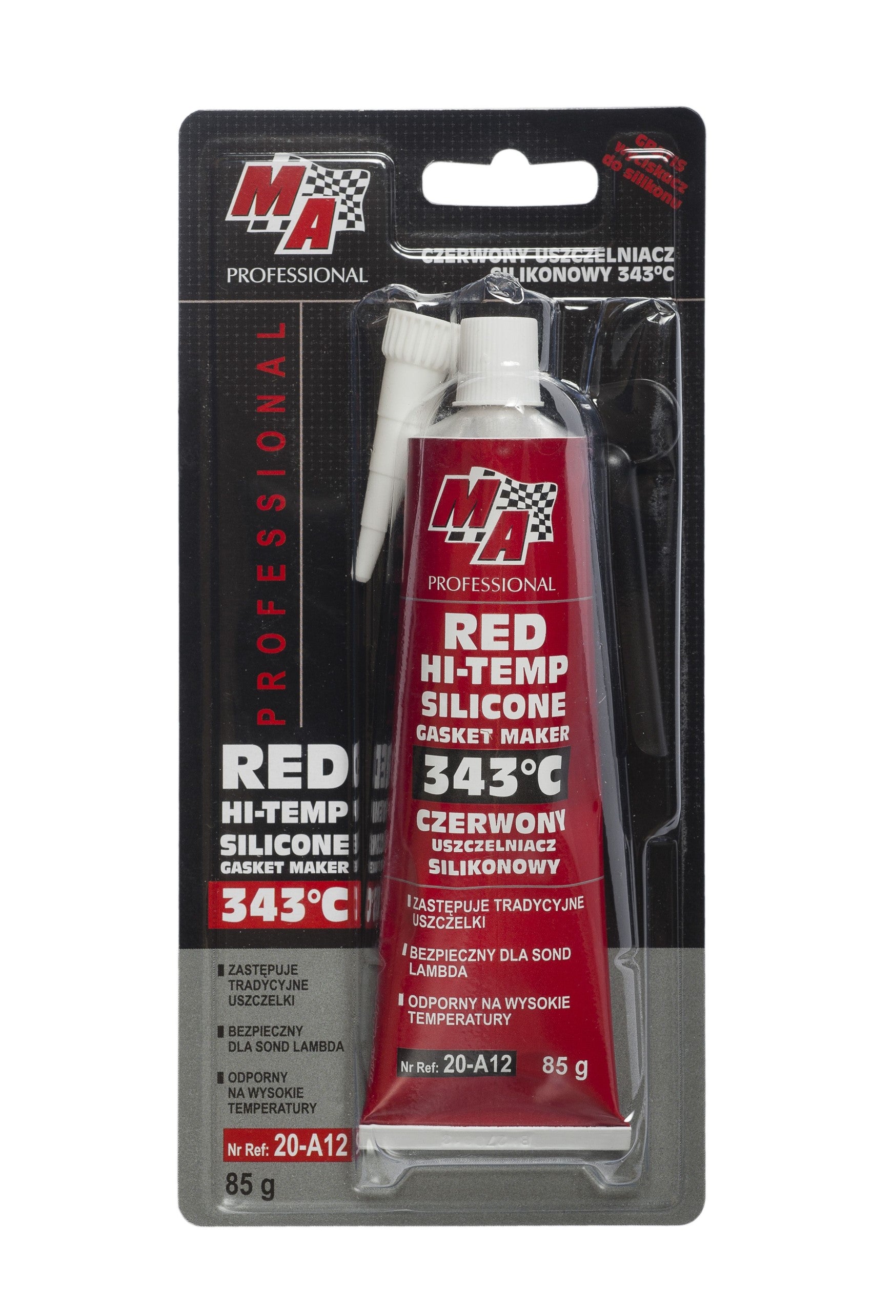 Moje Auto Uszczelniacz Silikonowy Czerwony 343°C-85g 20-A12