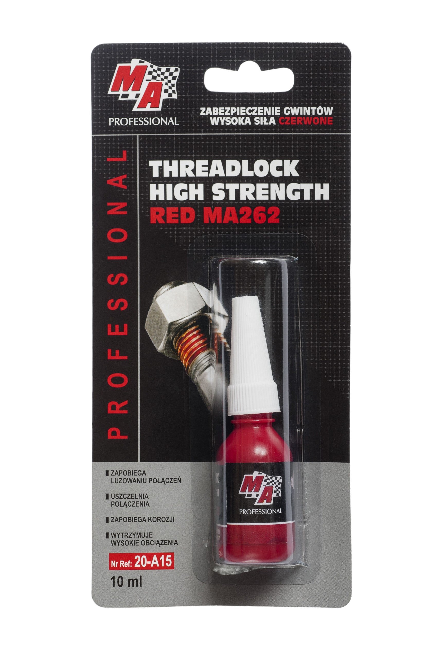 Moje Auto Srodek do Zabezpieczenia gwintów Czerwony - Trwały 10 ml blister. 20-A15