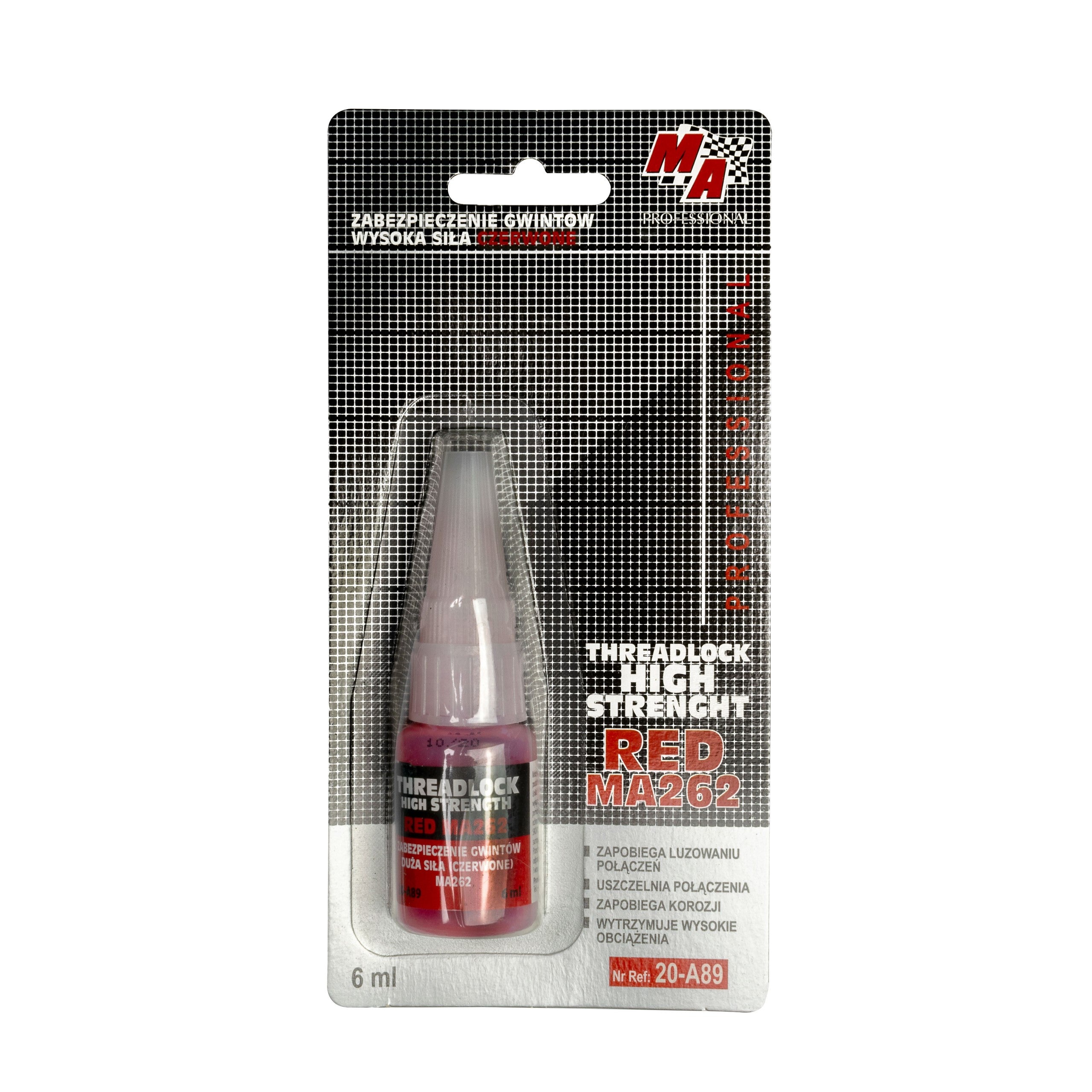 Moje Auto Srodek do Zabezpieczenia gwintów Czerwony - Trwały 6ml blister. 20-A89